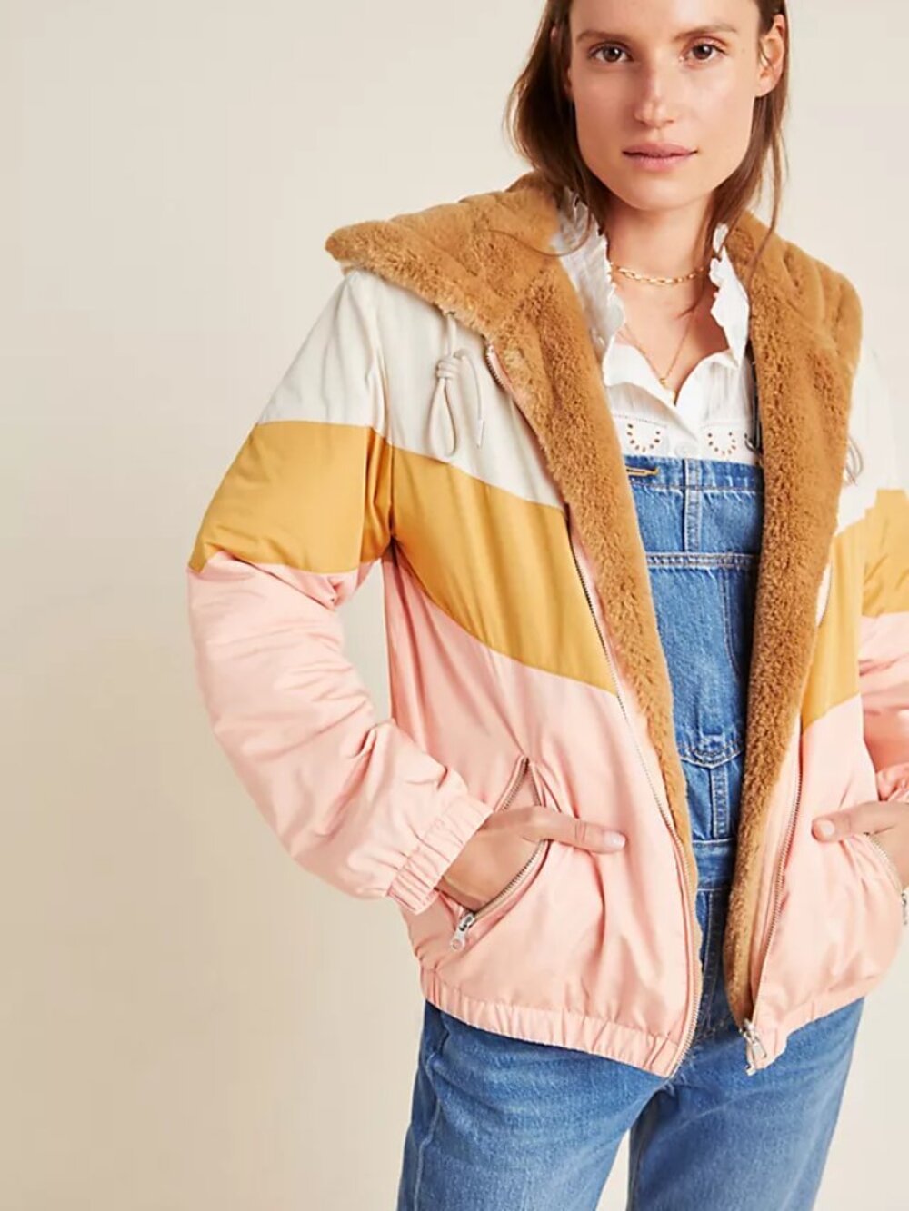 Anthropologie Reversible Fur Parka